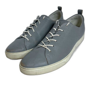 Ecco Gillian Grey Leather Lace Up Sneakers in Wild Dove Size 10-10.5